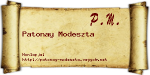 Patonay Modeszta névjegykártya